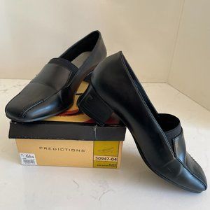 Highlights by Predictions Womens Block Heel Slip On Loafer Pump Black Size 6.5W